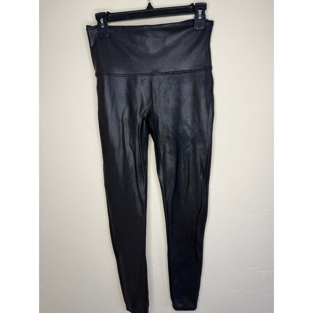 SPANX Faux Leather High Waisted Leggings Black Size Large